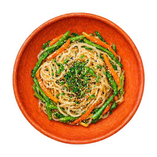Salade de nouilles de riz aux légumes croquants